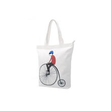 Bicycle love gift white tote shoulder bag with handle